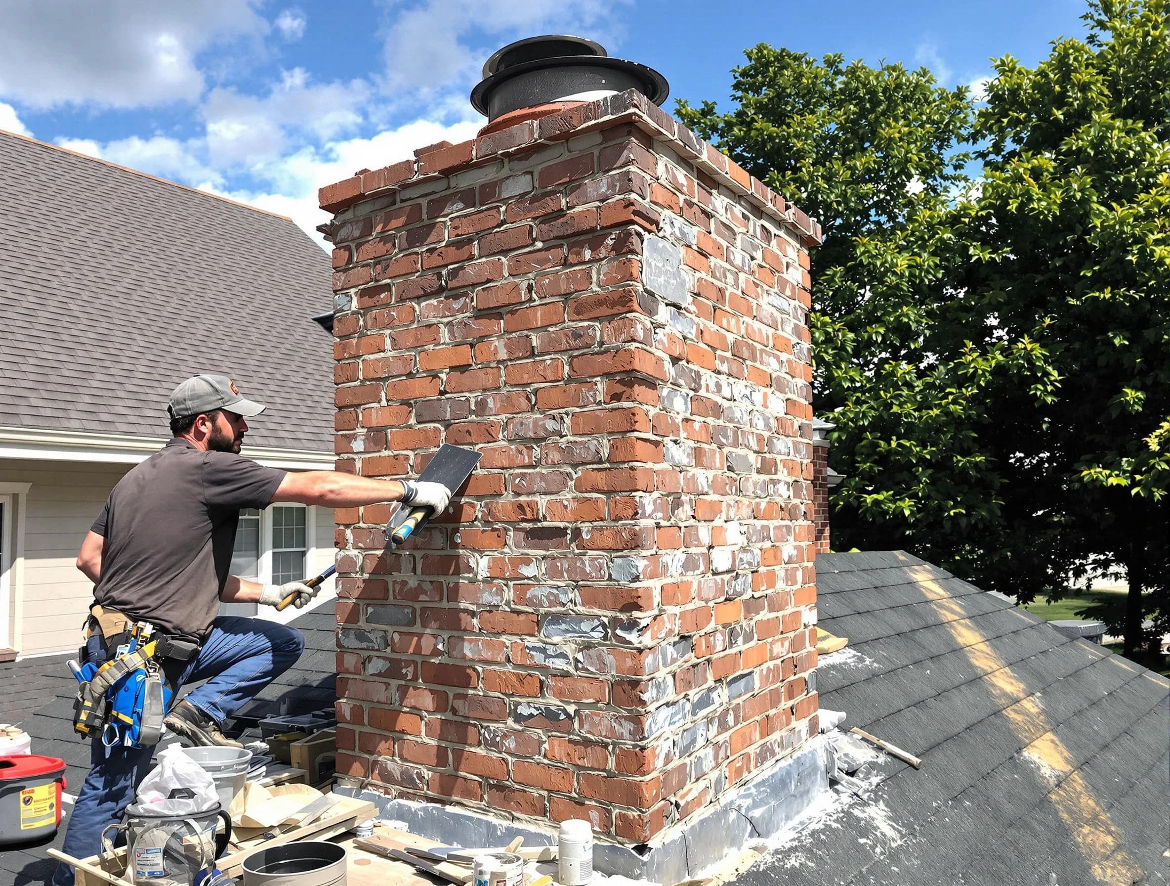 Completed chimney rebuild by Andover Chimney Sweep in Andover, MA