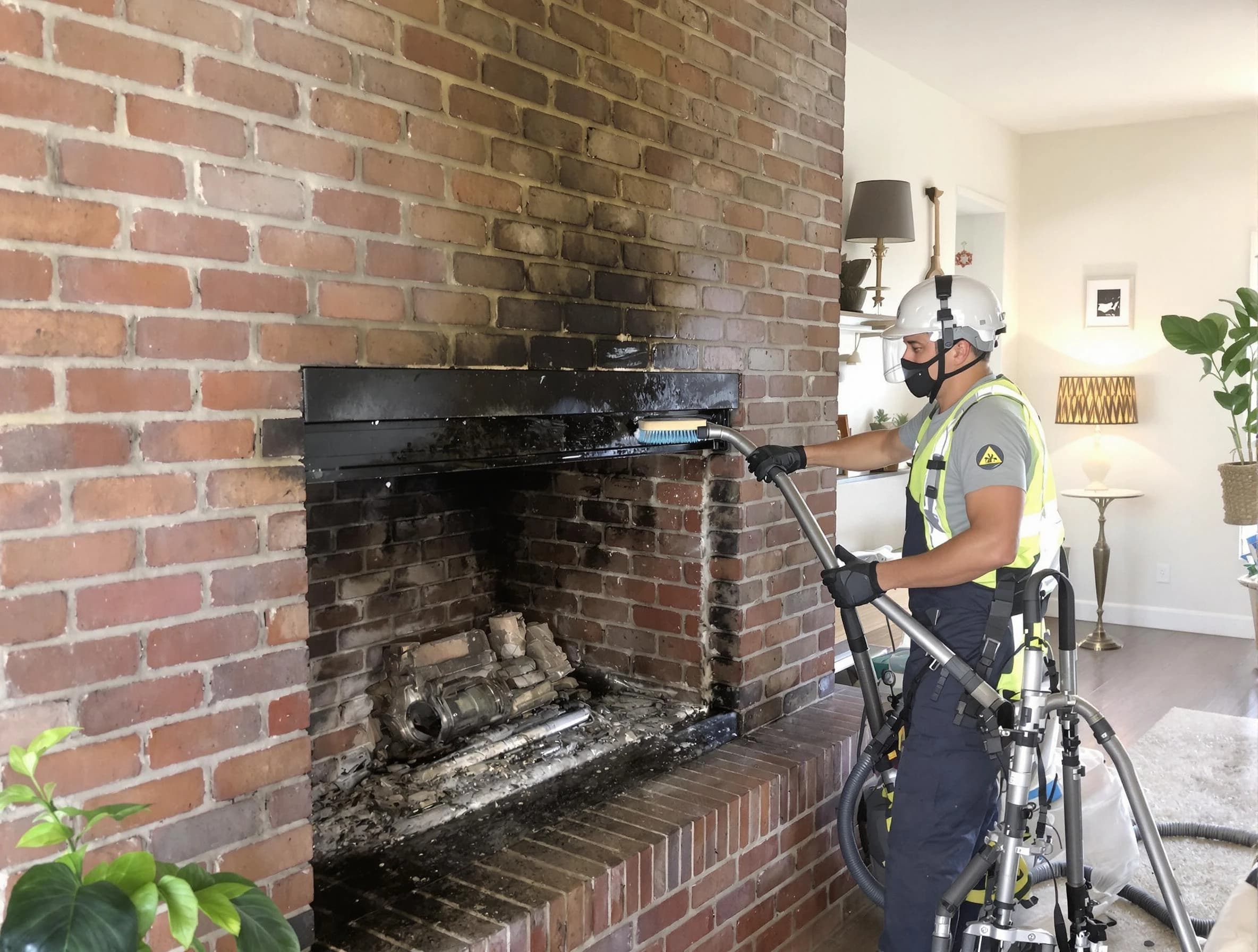 Andover Chimney Sweep providing fireplace cleaning services in Andover, MA