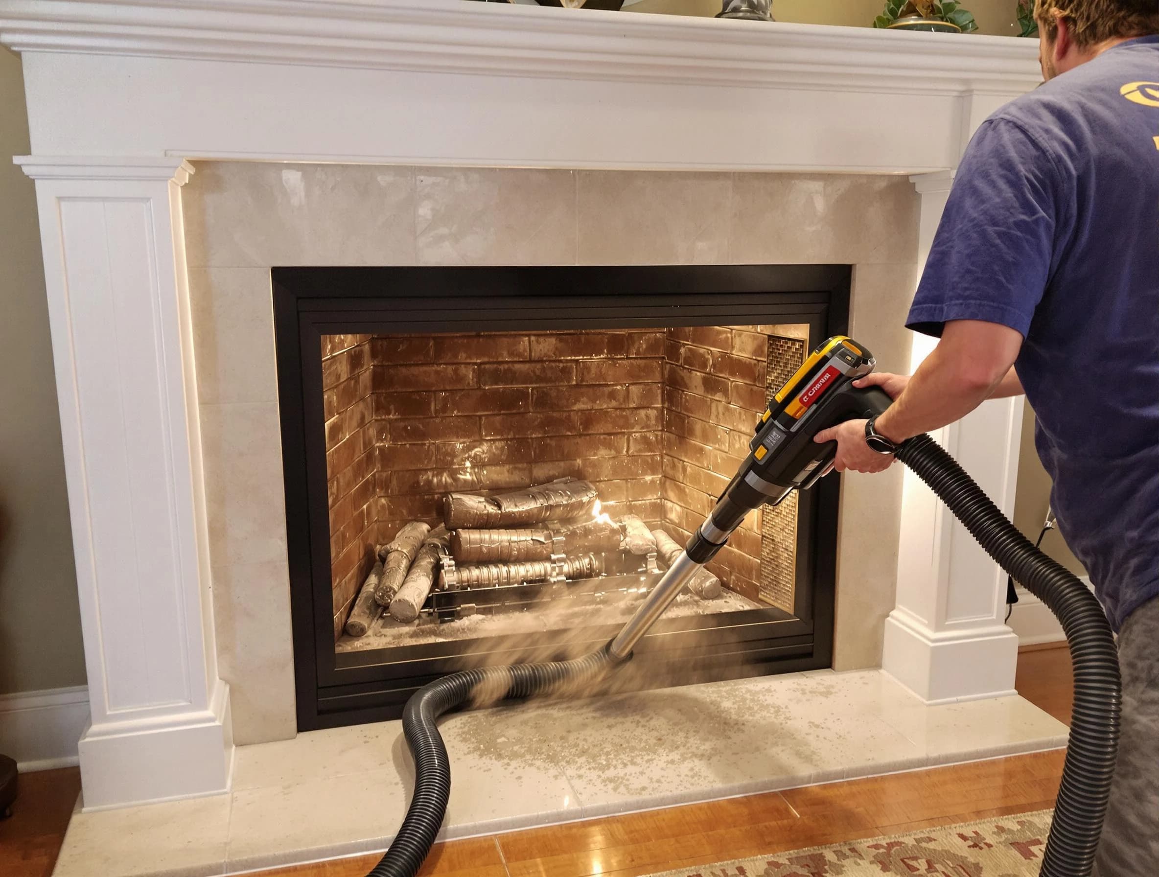 Fireplace cleaning performed by Andover Chimney Sweep in Andover, MA