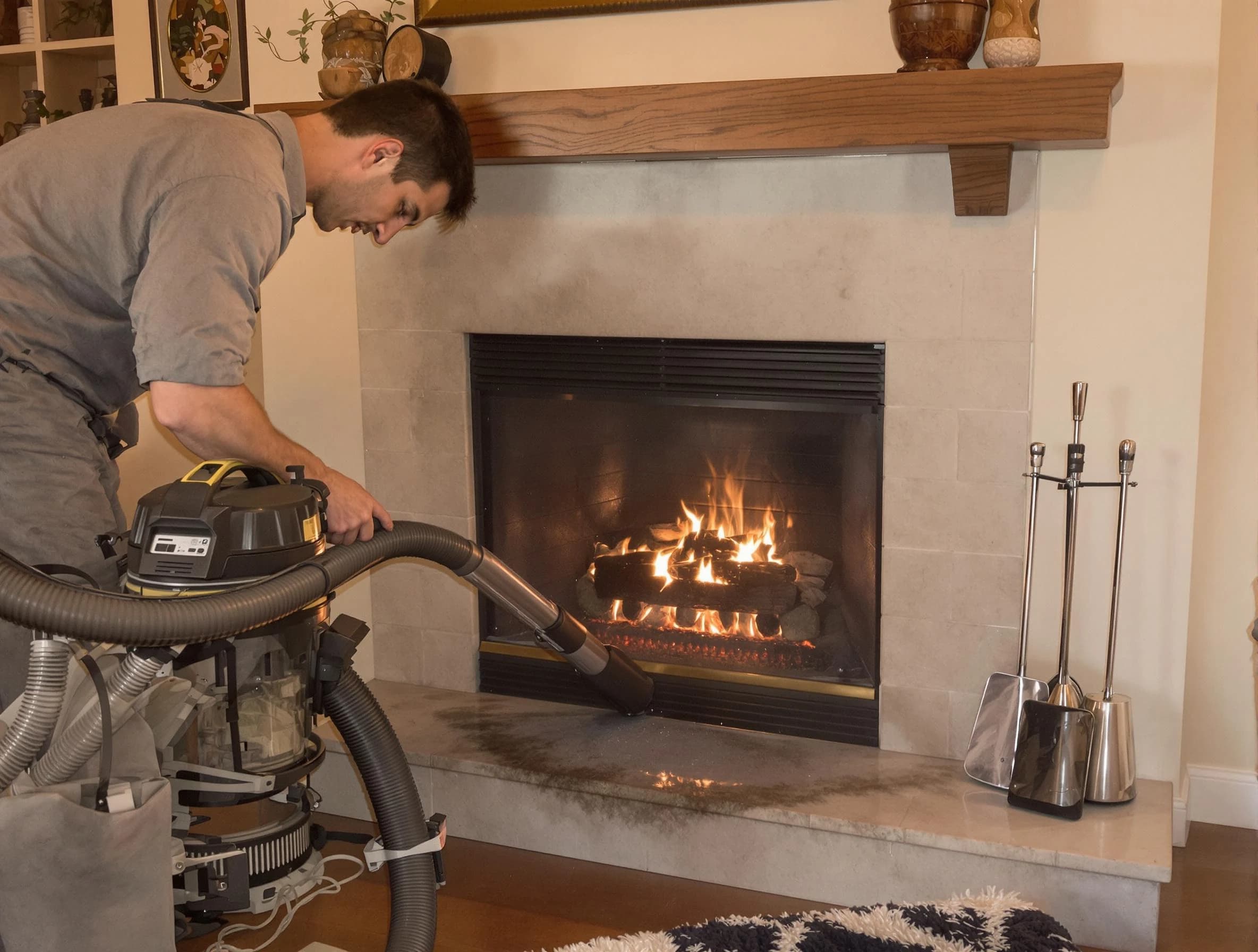 Routine fireplace upkeep by Andover Chimney Sweep in Andover, MA