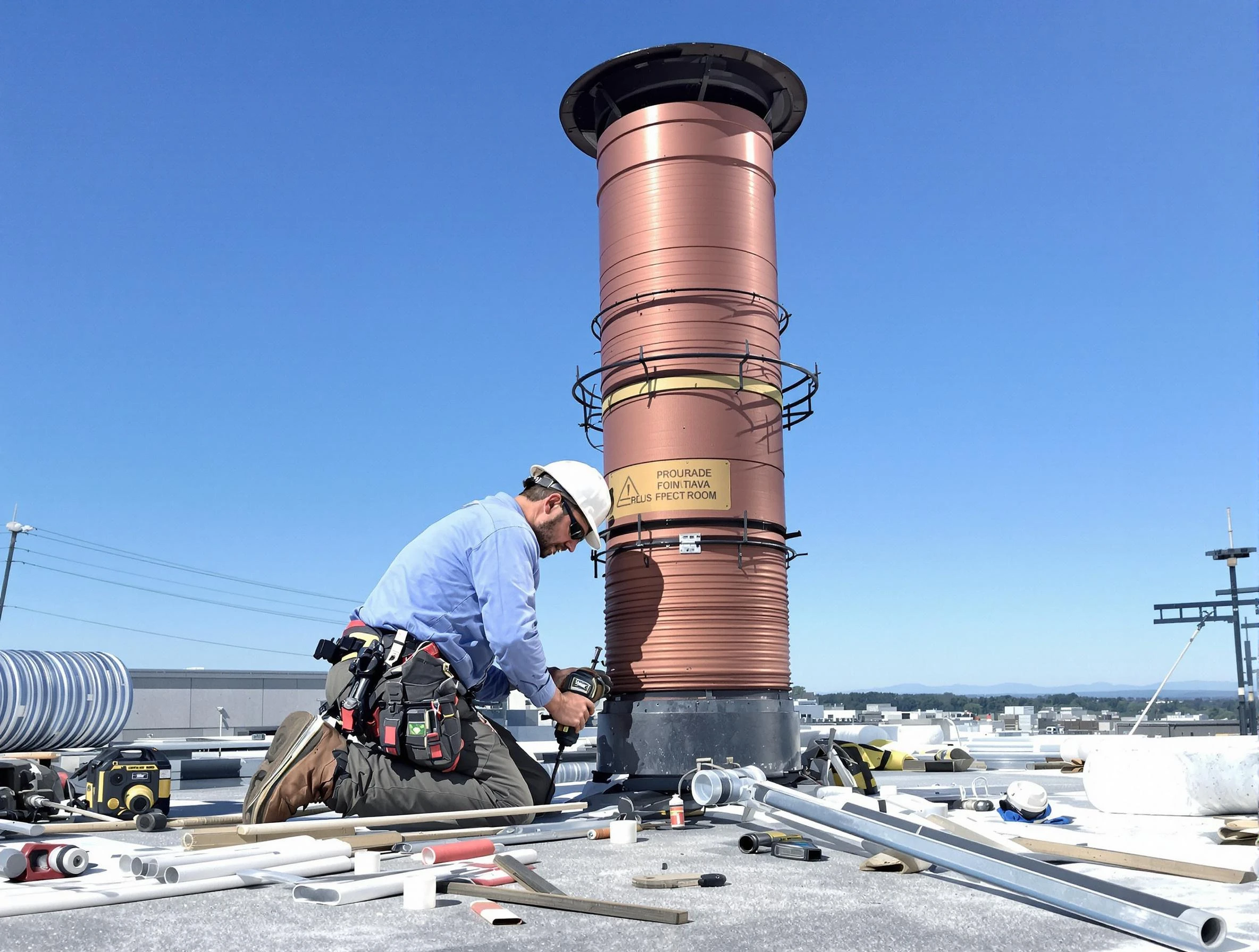 Installed chimney liner by Andover Chimney Sweep in Andover, MA