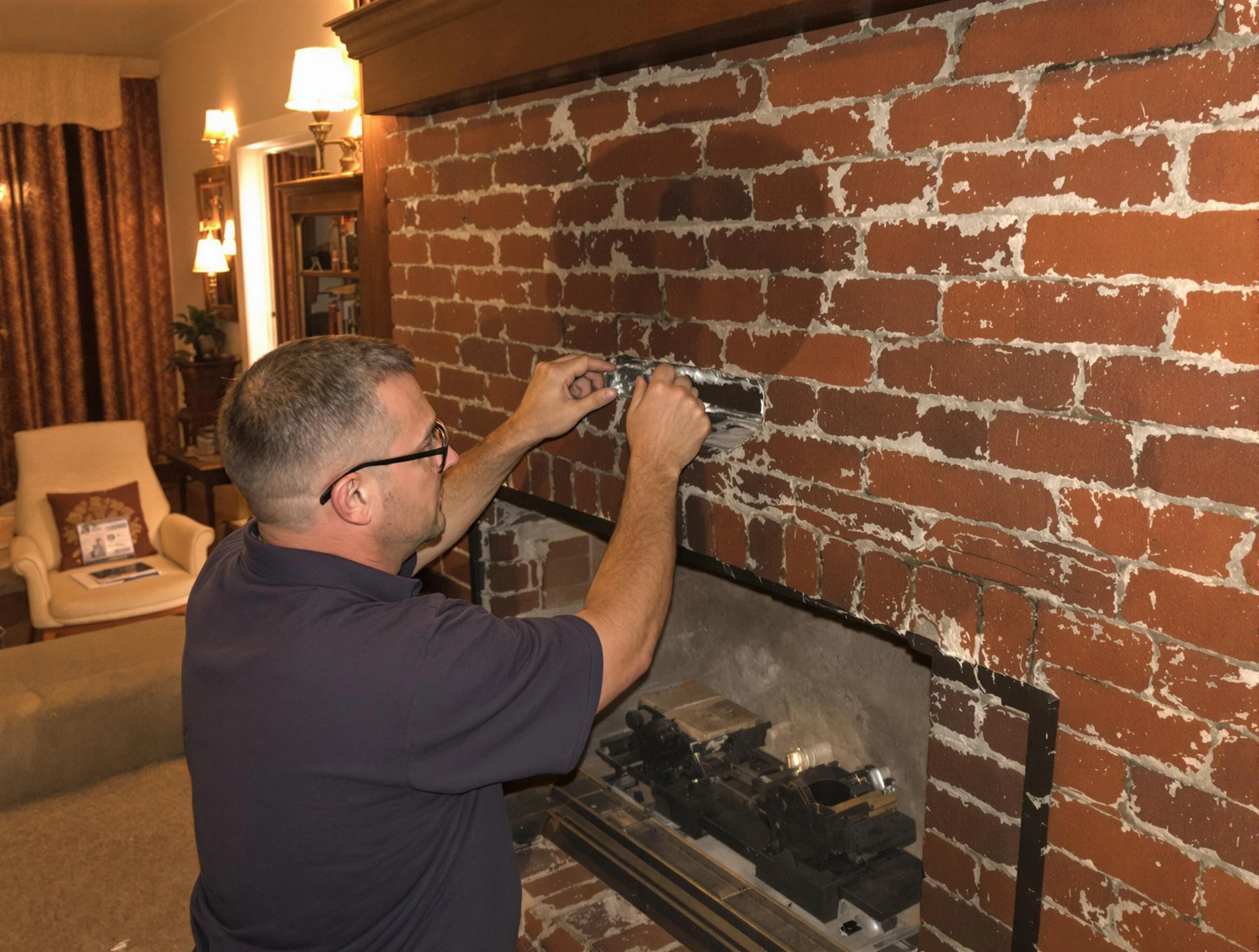 Andover Chimney Sweep expert fixing a fireplace in Andover, MA
